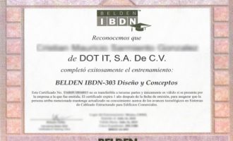 CERTIFICADO BELDEN DISEÑOS Y CONCEPTOS